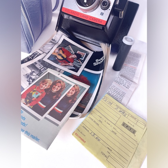 1970s Polaroid Super Shooter Plus Instant Land Camera w/ Case & Paperwork - Picture 3 of 8